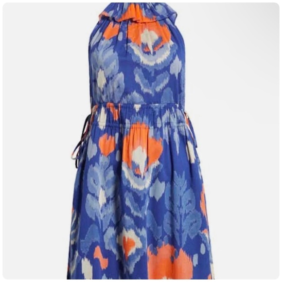 Banjanan | Romantic Boho Lucia Maxi Dress In Ikat Soladite Blue Floral - Picture 7 of 12
